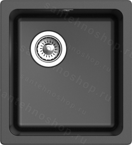 Кухонная мойка Rivelato BK-35 nero 42x46 из кварцевого композита, черный 42x46 из кварцевого композита, черный
