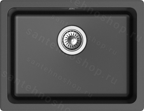 Кухонная мойка Rivelato BK-50 nero 56x43 из кварцевого композита, черный 56x43 из кварцевого композита, черный