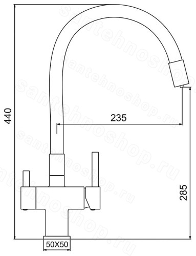 Смеситель для кухни GAPPO G4395-30 с подключением фильтра и гибким изливом, хром с подключением фильтра и гибким изливом, хром