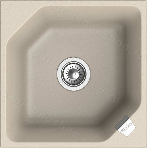 Кухонная мойка Rivelato LS-50 beige scuro 50x50 из кварцевого композита, темно-бежевый 50x50 из кварцевого композита, темно-бежевый