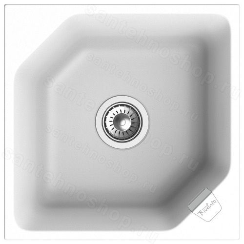 Кухонная мойка Rivelato LS-50 brina 50x50 из кварцевого композита, иней 50x50 из кварцевого композита, иней