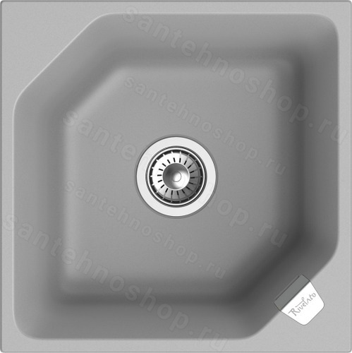 Кухонная мойка Rivelato LS-50 grigio metallizzat 50x50 из кварцевого композита, серый металлик 50x50 из кварцевого композита, серый металлик