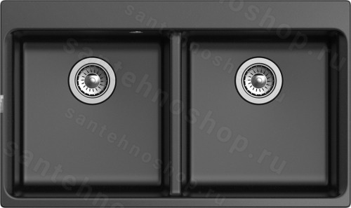 Кухонная мойка Rivelato X-90-2D nero 87x52 из кварцевого композита, черный 87x52 из кварцевого композита, черный
