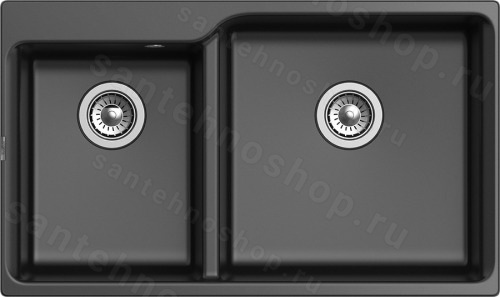 Кухонная мойка Rivelato X-90D antracite 87x52 из кварцевого композита, антрацит 87x52 из кварцевого композита, антрацит