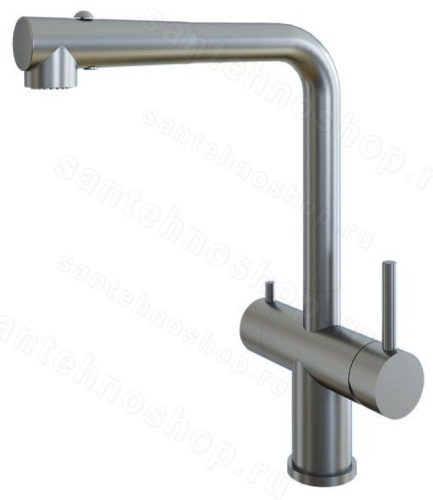 Смеситель для кухни Grandex Aqua Integra-sp 902049 с подключением фильтра и выдвижным изливом, сатин