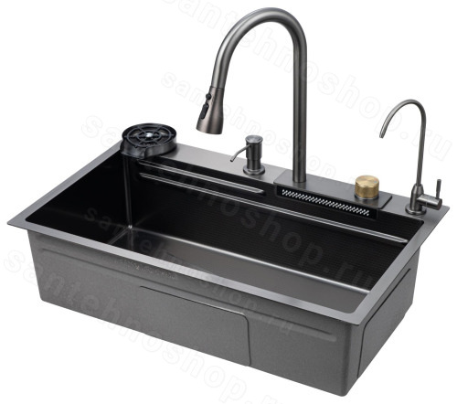 Кухонная мойка Savol S-SC003Q 75x46 стальная, графит 75x46 стальная, графит