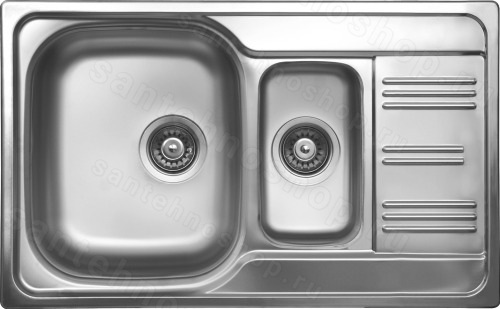 Кухонная мойка UKINOX Гранд GRL800.500 15GT8K -O 80x50 стальная, стальной