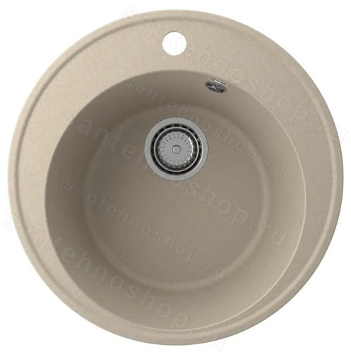Кухонная мойка Ulgran Quartz nora Nora 485-03 49x49 из кварцевого композита, бежевый