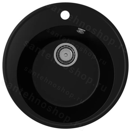 Кухонная мойка Ulgran Quartz nora Nora 485-07 49x49 из кварцевого композита, черный