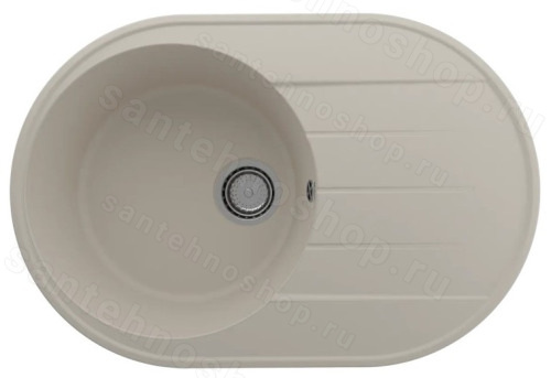 Кухонная мойка Ulgran Quartz nora Nora 750-02 75x50 из кварцевого композита, бежевый
