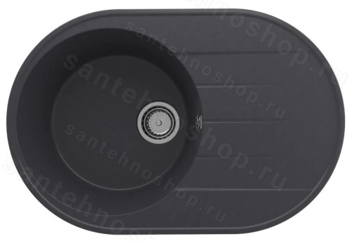 Кухонная мойка Ulgran Quartz nora Nora 750-08 75x50 из кварцевого композита, черный