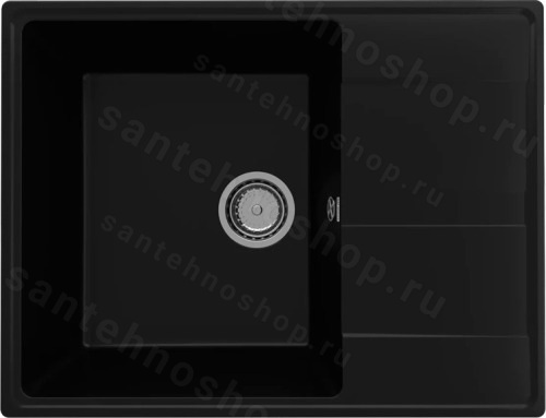 Кухонная мойка Ulgran Quartz prima Prima 650-07 65x50 из кварцевого композита, черный