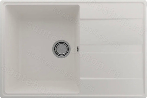 Кухонная мойка Ulgran Quartz prima Prima 750-01 75x50 из кварцевого композита, белый