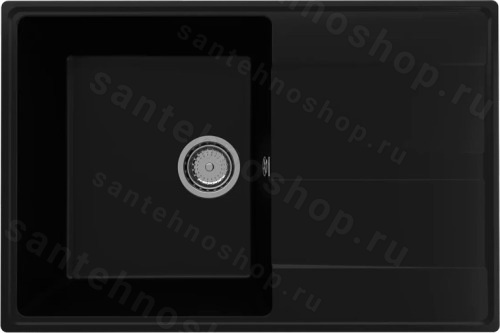 Кухонная мойка Ulgran Quartz prima Prima 750-07 75x50 из кварцевого композита, черный