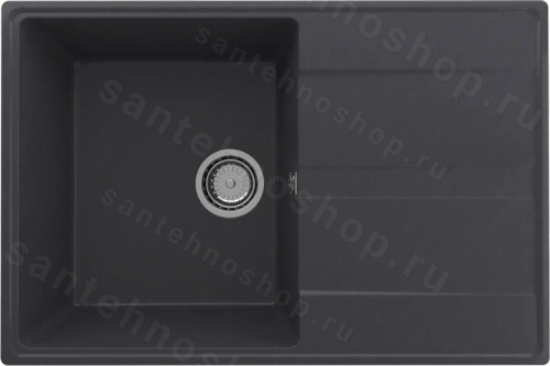 Кухонная мойка Ulgran Quartz prima Prima 750-08 75x50 из кварцевого композита, черный
