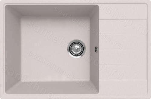 Кухонная мойка Ulgran Prima 760 Prima 760-01 76x50 из кварцевого композита, белый