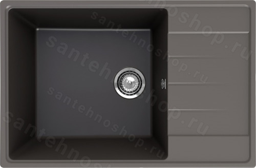 Кухонная мойка Ulgran Prima 760 Prima 760-09 76x50 из кварцевого композита, серый