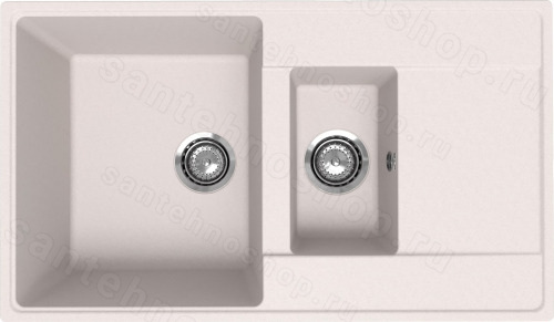 Кухонная мойка Ulgran Prima 860 1,5K Prima 860 1,5K-01 86x50 из кварцевого композита, белый,5K Prima 860 1,5K-01 86x50 из кварцевого композита, белый