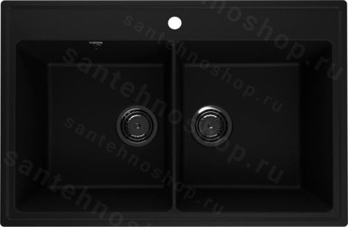 Кухонная мойка Ulgran Quartz ruma Ruma 780-07 78x51 из кварцевого композита, черный