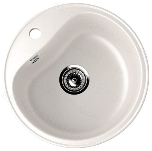 Кухонная мойка Ulgran U-100 U-100-331 49x49 из искусственного камня, белый