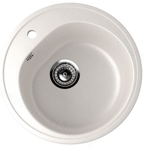 Кухонная мойка Ulgran U-101 U-101-331 50x50 из искусственного камня, белый