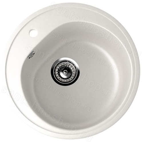 Кухонная мойка Ulgran U-101 U-101-341 50x50 из искусственного камня, белый