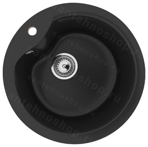 Кухонная мойка Ulgran U-102 U-102-344 48x48 из искусственного камня, черный