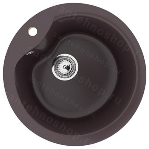 Кухонная мойка Ulgran U-102 U-102-345 48x48 из искусственного камня, коричневый