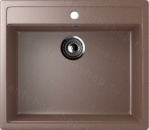 Кухонная мойка Ulgran U-104 U-104-307 56x50 из искусственного камня, коричневый
