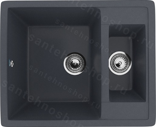 Кухонная мойка Ulgran U-106 U-106-343 60x49 из искусственного камня, серый