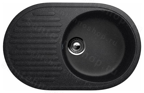 Кухонная мойка Ulgran U-107 U-107-308 72x46 из искусственного камня, черный