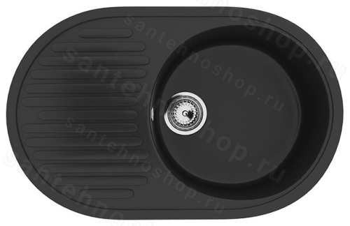 Кухонная мойка Ulgran U-107 U-107-344 72x46 из искусственного камня, черный