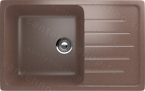 Кухонная мойка Ulgran U-400 U-400-307 75x50 из искусственного камня, коричневый