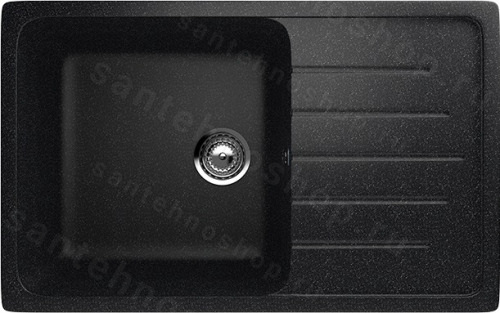 Кухонная мойка Ulgran U-400 U-400-308 75x50 из искусственного камня, черный