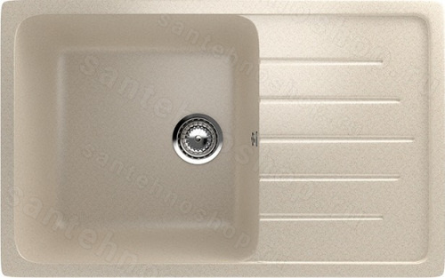 Кухонная мойка Ulgran U-400 U-400-328 75x50 из искусственного камня, бежевый