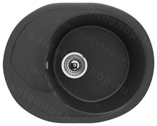 Кухонная мойка Ulgran U-403 U-403-344 57x47 из искусственного камня, черный
