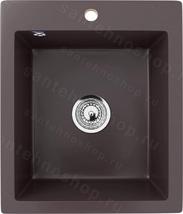 Кухонная мойка Ulgran U-404 U-404-345 42x50 из искусственного камня, коричневый