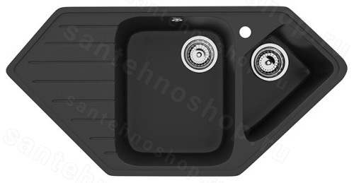 Кухонная мойка Ulgran U-409 U-409-344 97x50 из искусственного камня, черный