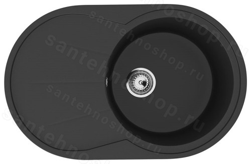 Кухонная мойка Ulgran U-503 U-503-344 75x48 из искусственного камня, черный