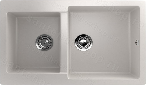 Кухонная мойка Ulgran U-505 U-505-331 77x50 из искусственного камня, белый