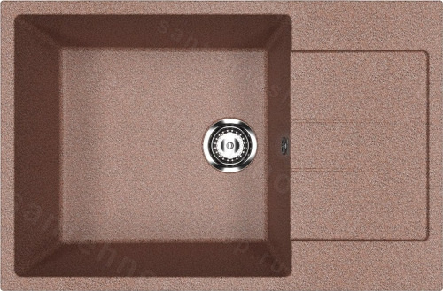 Кухонная мойка Ulgran U-602 U-602-307 76x50 из искусственного камня, коричневый