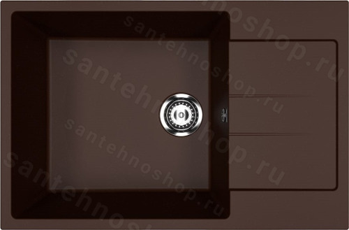 Кухонная мойка Ulgran U-602 U-602-345 76x50 из искусственного камня, коричневый