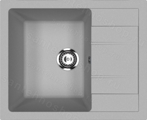 Кухонная мойка Ulgran U-607 U-607-342 61x50 из искусственного камня, серый