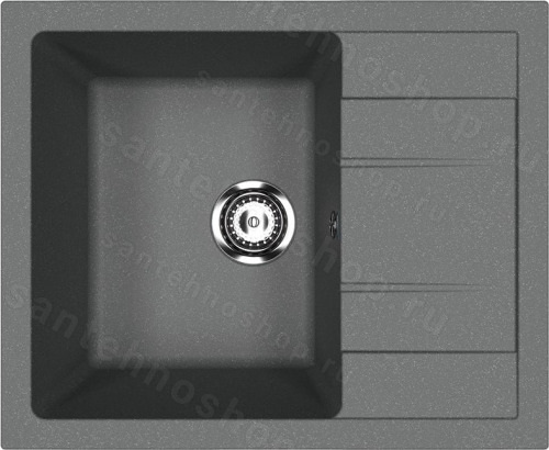 Кухонная мойка Ulgran U-607 U-607-343 61x50 из искусственного камня, серый