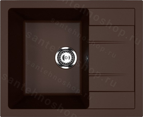 Кухонная мойка Ulgran U-607 U-607-345 61x50 из искусственного камня, коричневый