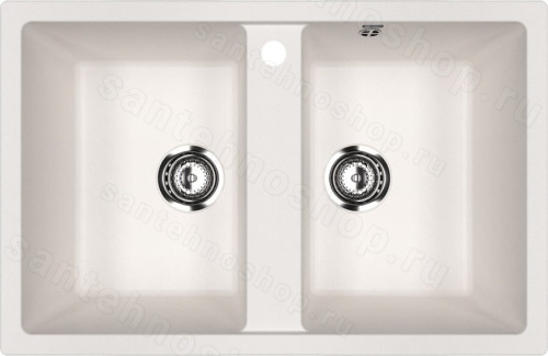 Кухонная мойка Ulgran U-608 U-608-331 77x50 из искусственного камня, белый