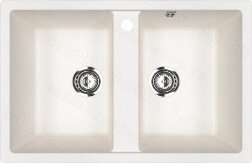 Кухонная мойка Ulgran U-608 U-608-341 77x50 из искусственного камня, белый