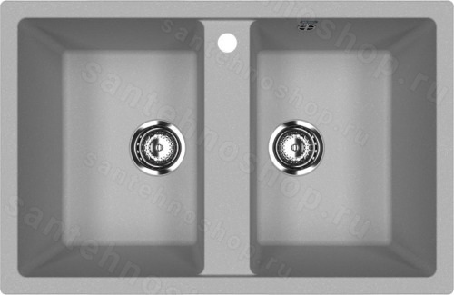 Кухонная мойка Ulgran U-608 U-608-342 77x50 из искусственного камня, серый