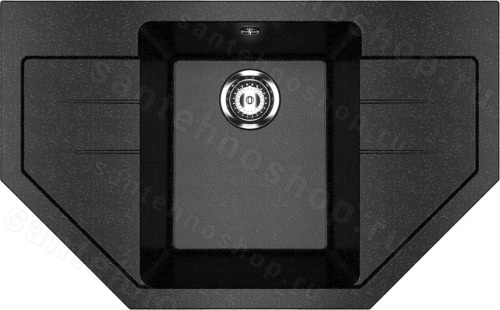 Кухонная мойка Ulgran U-609 U-609-308 79x49 из искусственного камня, черный