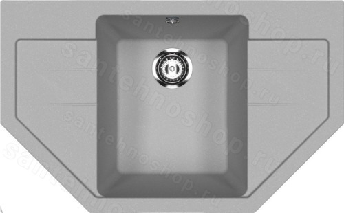 Кухонная мойка Ulgran U-609 U-609-342 79x49 из искусственного камня, серый